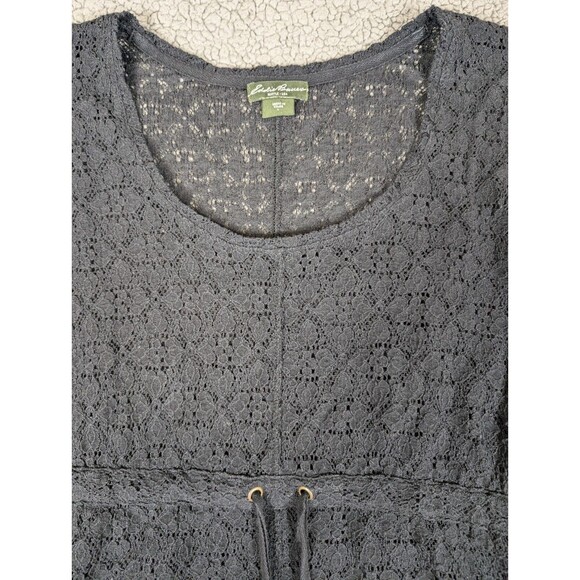 Eddie Bauer Casual Beach Dress Cover Up Size Large Swim See Thru Athletic Black - Picture 2 of 11